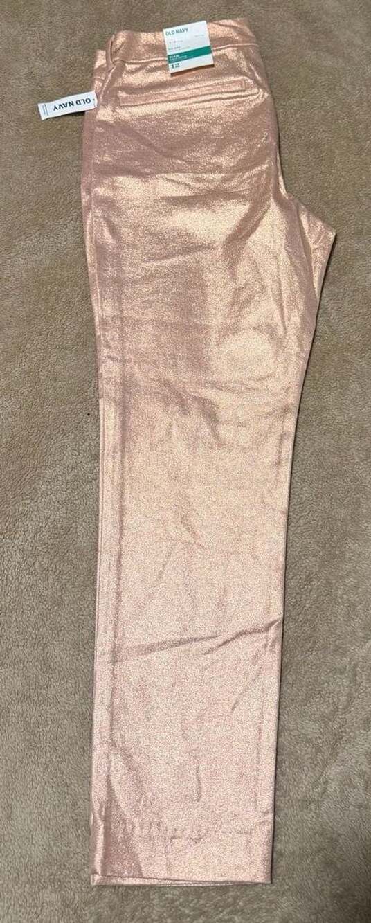 Old Navy Pixie Ankle Pants Size 12 Mid-Rise Shimmery Rose Gold Metallic